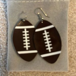 Football faux leather earrings